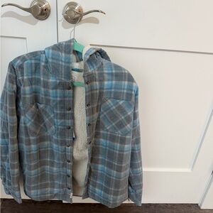 Blue Plaid Hooded Jacket